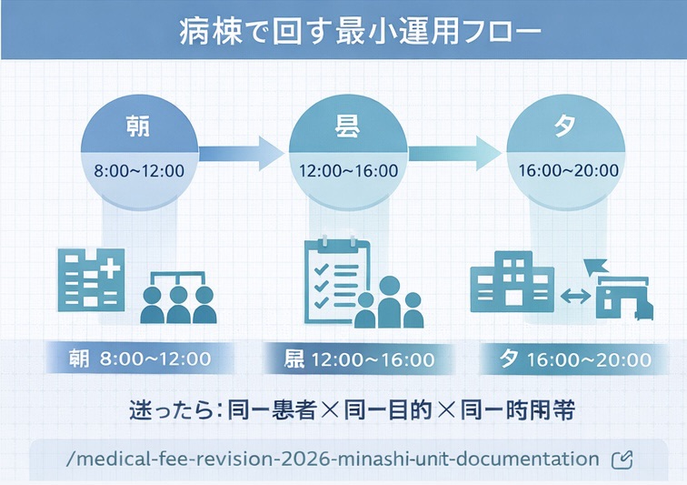 みなし単位の全体像（対象整理&rarr;排他&rarr;記録テンプレの流れ）