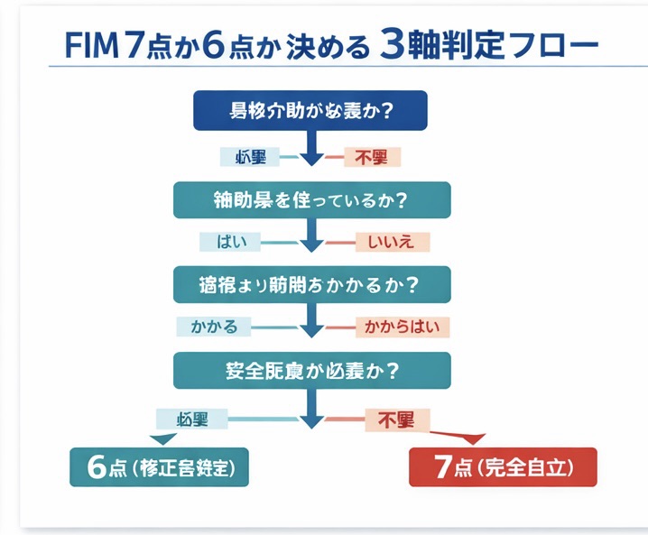 FIM 7 点と 6 点の境界判定（項目別早見表）