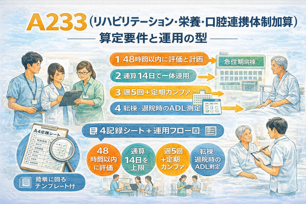 A233 算定要件と運用の型｜48 時間・14 日・記録 | rehabilikun