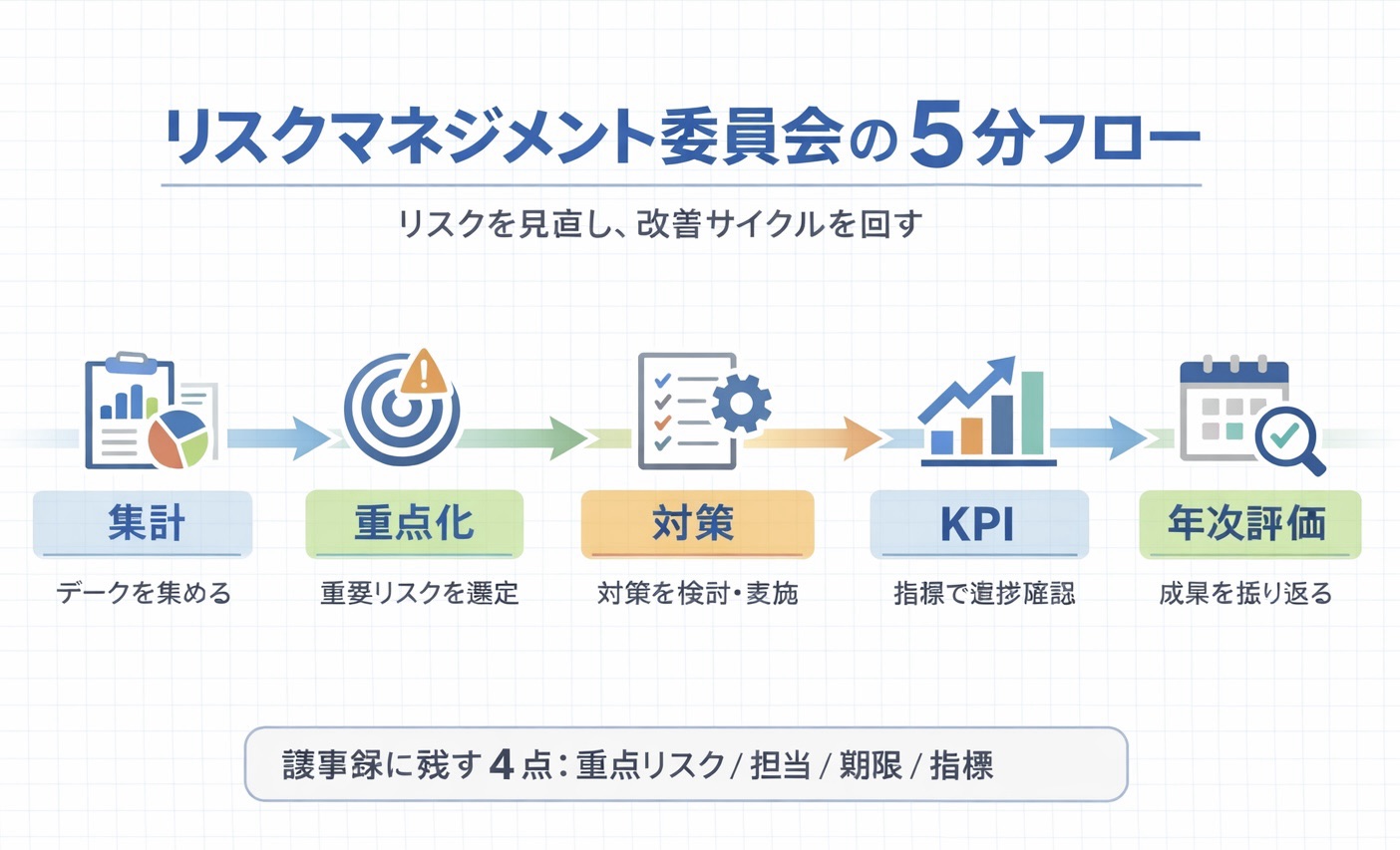 リスクマネジメント委員会の 5 分フロー