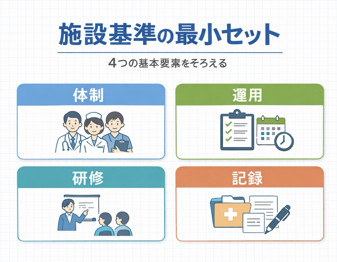 認知症ケア加算の施設基準でそろえたい最小セット（体制・運用・研修・記録）