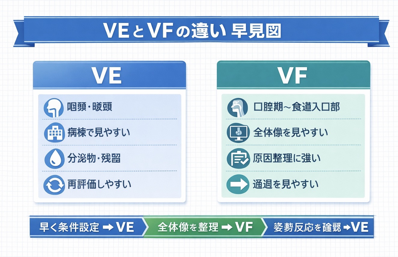 VE と VF の違いを比較した早見図