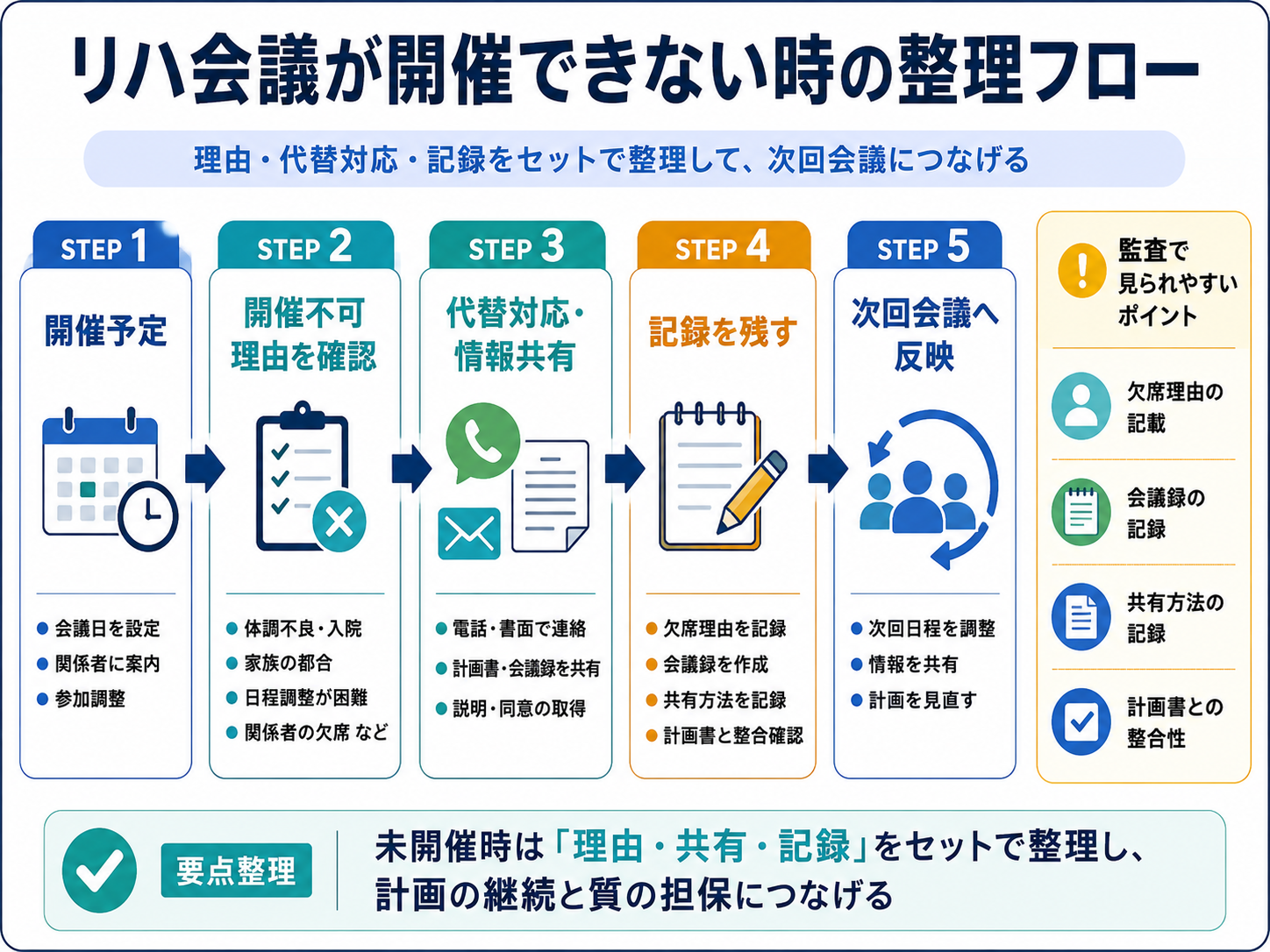 リハ会議が開催できない時の整理フロー